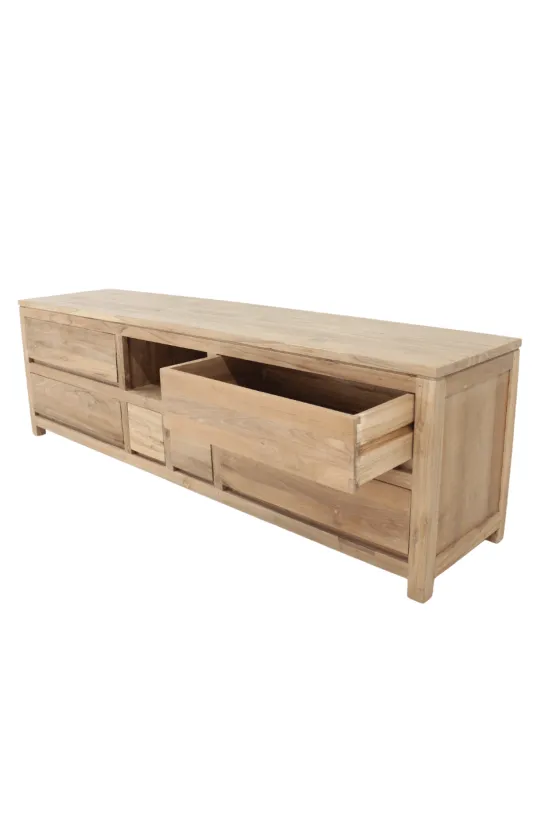 Strak teak houten tv meubel
