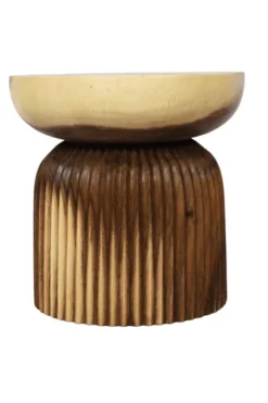 Suar Houten Bijzettafel met Ribbels