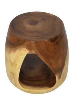Suar Houten Krukje / Bijzettafel met Druppelvorm