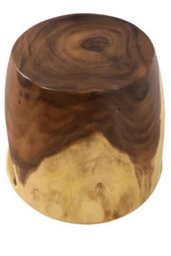 Suar Houten Krukje / Bijzettafel met Druppelvorm