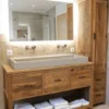 Super rustiek teak houten badkamermeubel 160 cm