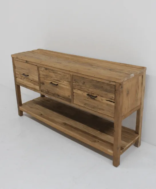 Super rustiek teak houten badkamermeubel 160 cm