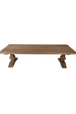 Teak eettafel 300cm met kasteel poten