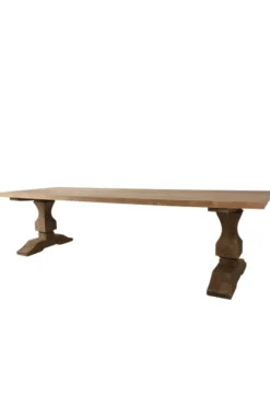 Teak eettafel 300cm met kasteel poten