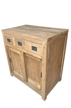 Teakhouten badkamermeubel met schuifdeuren 80 cm
