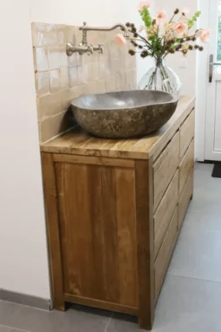 Teakhouten badkamermeubel met lade