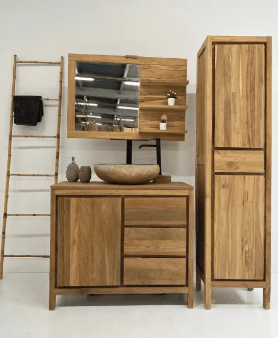 Teakhouten badkamer meubel minimalistisch