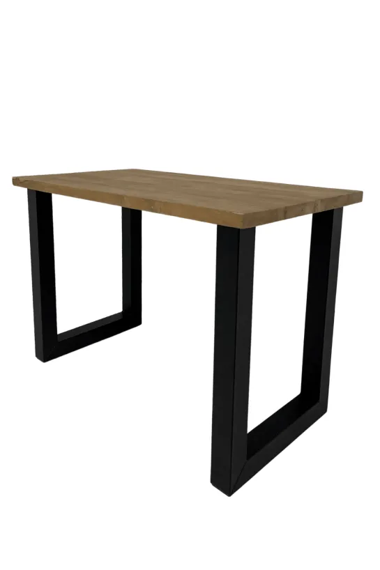 Teak houten bartafel met metalen poten