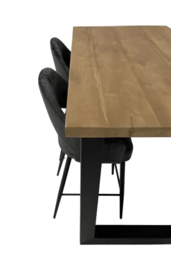 Teak houten bartafel met metalen poten