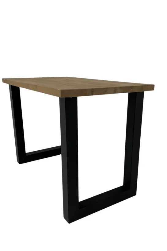 Teak houten bartafel met metalen poten
