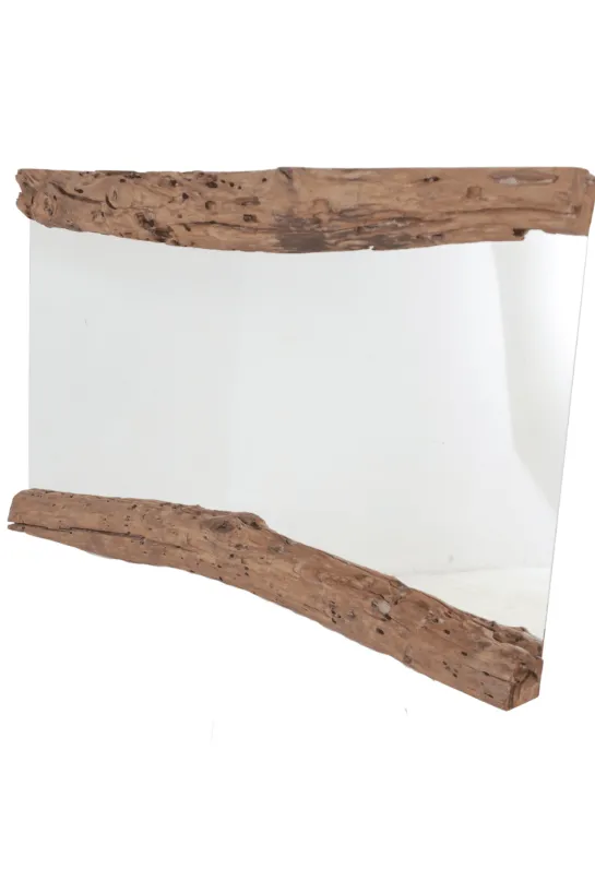 Teak houten boomstamrand spiegel 150 cm