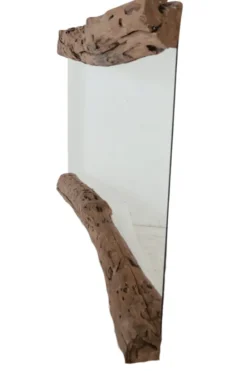 Teak houten boomstamrand spiegel 150 cm
