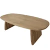 Teak houten bootvormige eettafel met houten poten – uniek exemplaar