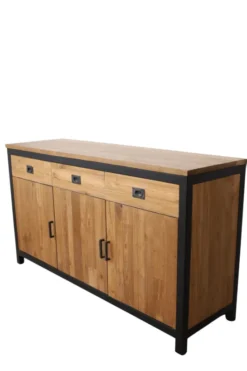 Teakhouten Dressoir met Metalen Details – 150 cm