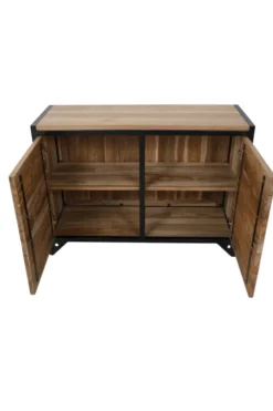 Teakhouten Dressoir of Badkamermeubel met Metalen Details – 120 cm