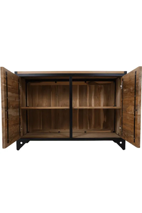 Teakhouten Dressoir of Badkamermeubel met Metalen Details – 120 cm