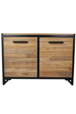 Teakhouten Dressoir of Badkamermeubel met Metalen Details – 120 cm