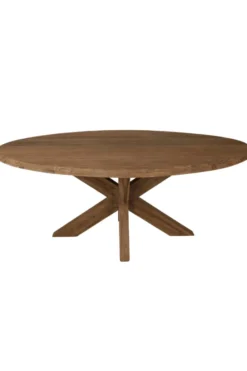 Teak houten eettafel 180 cm met houten poot