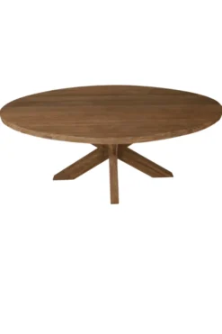 Teak houten eettafel 180 cm met houten poot
