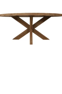 Teak houten eettafel 180 cm met houten poot