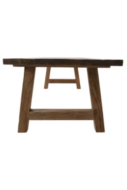Teak houten eettafel met houten A poten