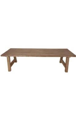Teak houten eettafel met houten A poten