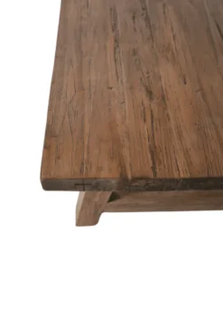 Teak houten eettafel met houten A poten