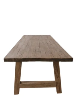 Teak houten eettafel met houten A poten