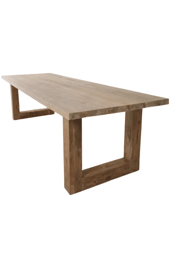 Teak houten eettafel met U poten
