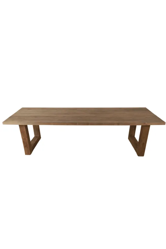 Teak houten eettafel met U poten