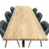 Teakhouten Eettafel met Zwarte Matrixpoot 280 cm