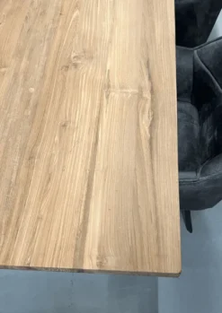 Teakhouten Eettafel met Zwarte Matrixpoot 280 cm
