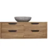 Teak houten Hangend badkamermeubel 140 cm