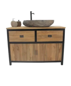 Teakhouten Industrieel badkamermeubel 120 cm