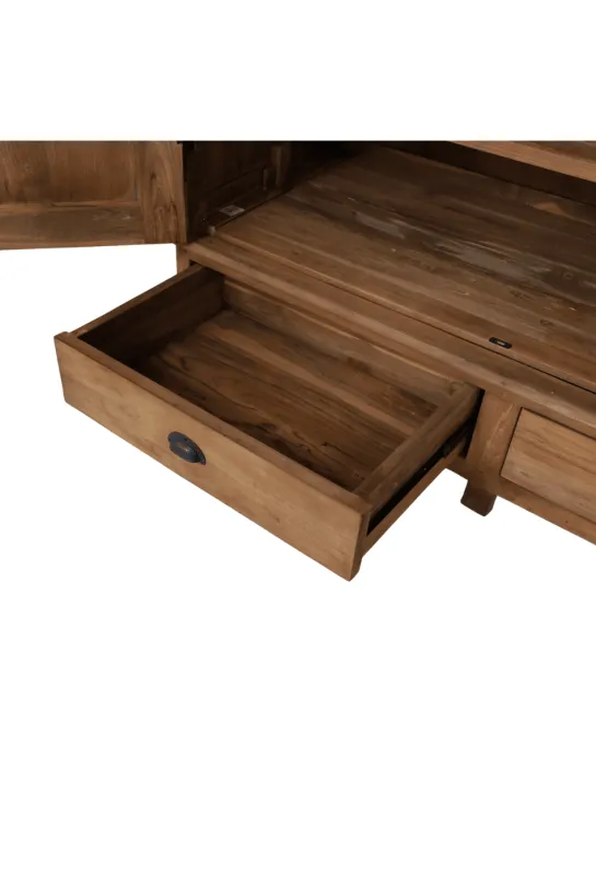 Teakhouten Klassieke Kledingkast met Planken 160 cm