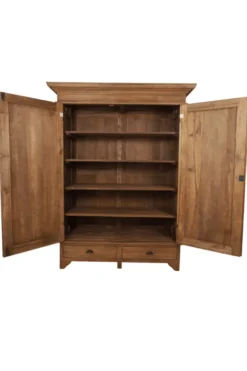 Teakhouten Klassieke Kledingkast met Planken 160 cm