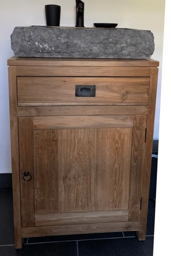 Teak houten Klein badkamer kastje