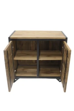 Teak houten klein dressoir industrieel