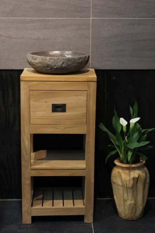 Teakhouten klein toiletkastje