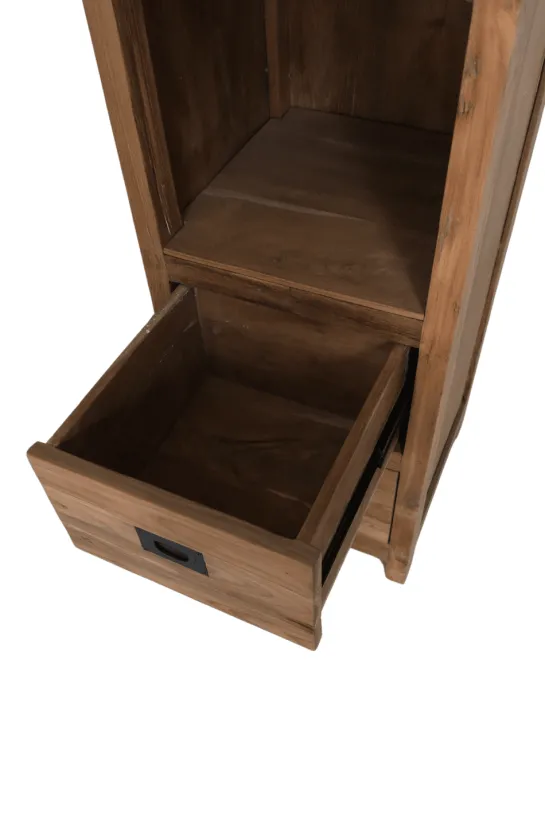 Teakhouten kolomkast voor in de badkamer