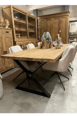Teakhouten Landelijke Eettafel – 300 cm