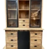 Teakhouten lange vitrinekast van 150 cm