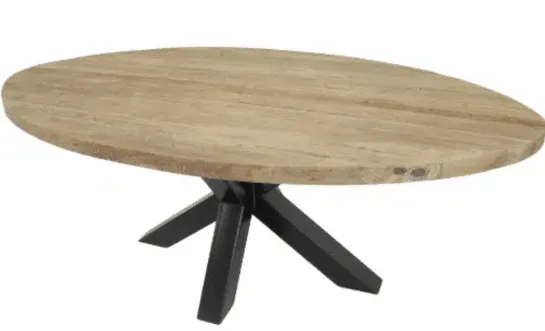 Teakhouten ovale eettafel