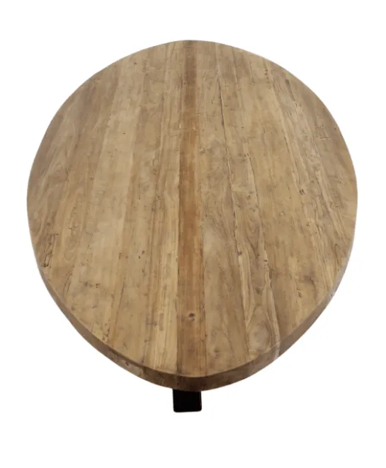 Teakhouten ovale eettafel