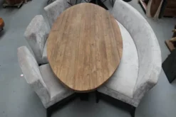 Teakhouten ovale eettafel