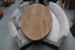 Teakhouten ovale eettafel