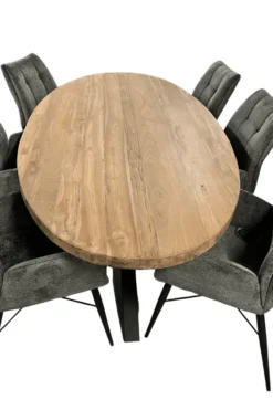 Teak houten ovale eettafel 220 cm