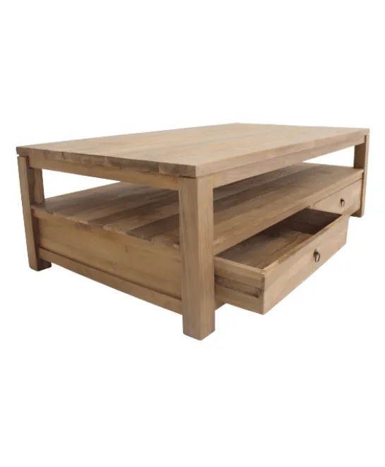 Teak houten salontafel met lade