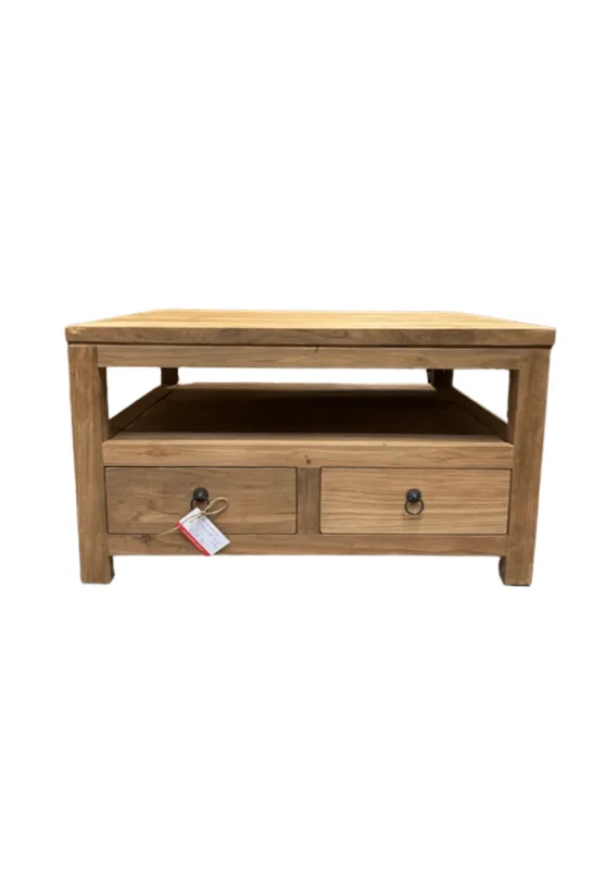 Teak houten salontafel met lade