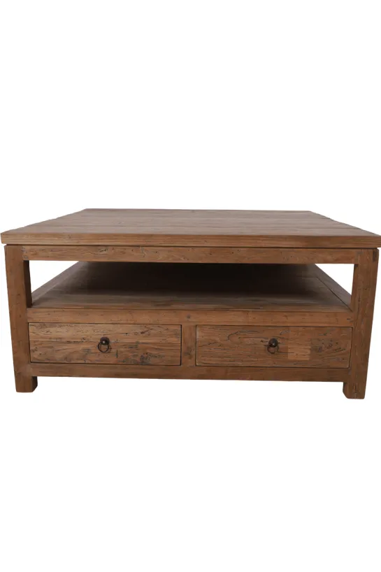 Teakhouten salontafel met lades